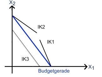 Optimale Entscheidung bei perfekten Substituten