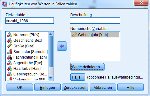 Fälle zählen